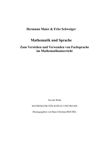 Mathematik Und Sprache