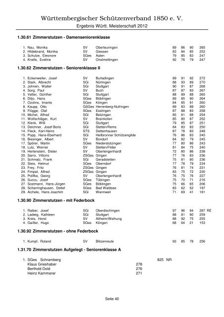 Gesamtergebnisliste LM 2012 - des Württembergischen ...