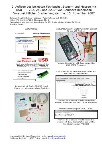 Steuern und Messen mit USB – FT232, 245 und 2232