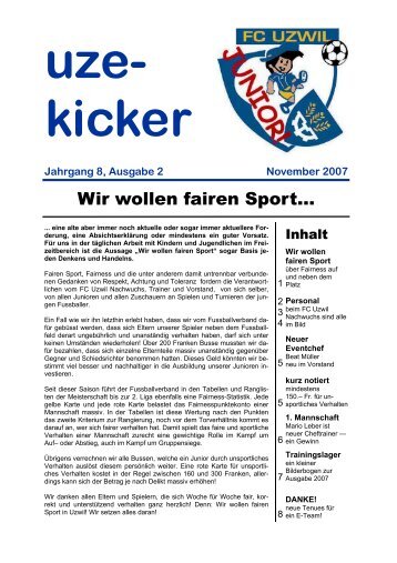 UZE Kicker 11/07 - FC Uzwil
