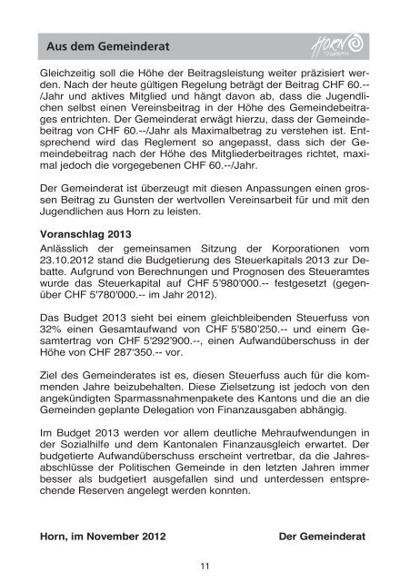 Mitteilungsblatt 06/2012 - in der Gemeinde Horn