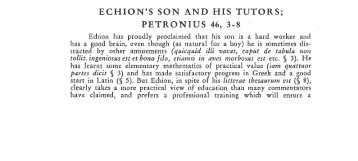 ECHION'S SON AND HIS TUTORS; PETRONIUS 46, 3-8