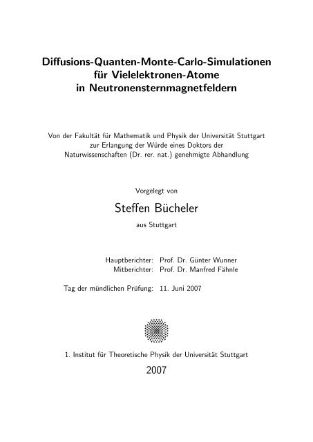 2.6M - 1. Institut für Theoretische Physik - Universität Stuttgart