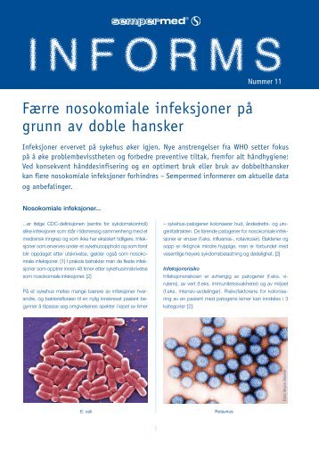 Færre nosokomiale infeksjoner på grunn av doble ... - Sempermed