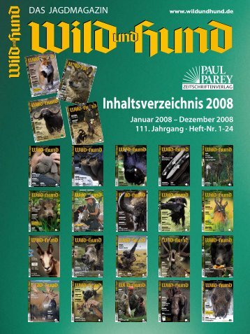 Inhaltsverzeichnis 2008 - Wild und Hund