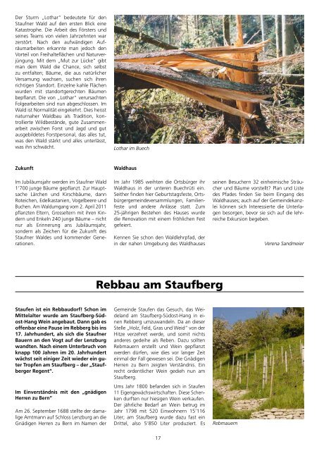 Staufner Dorfzeitung Jubiläumsausgabe 2011 - Staufen