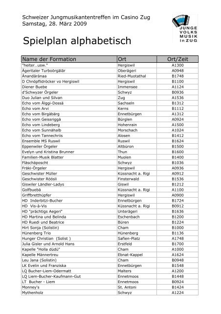 SJMT09 Spielplan alphabetisch - Jungmusikanten