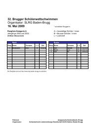 32. Brugger Schülerwettschwimmen - SLRG Sektion Baden-Brugg