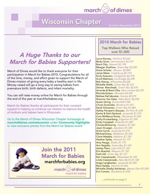 Wisconsin Chapter - March of Dimes