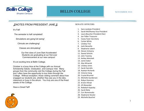 BSN Exit Survey: Class of 2010 – May: Results - Bellin College