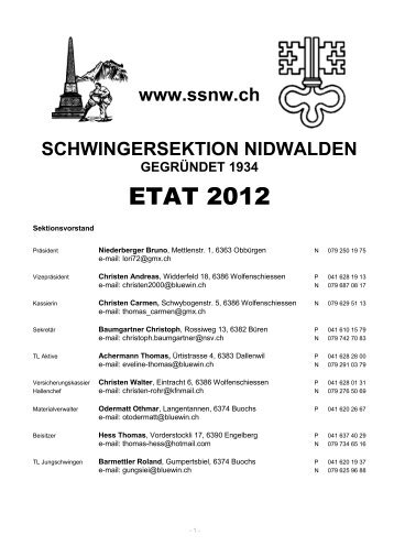 ETAT 2012 - Schwingersektion Nidwalden