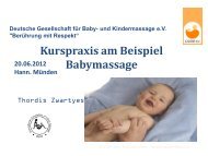 Kurspraxis am Beispiel Babymassage - BFG