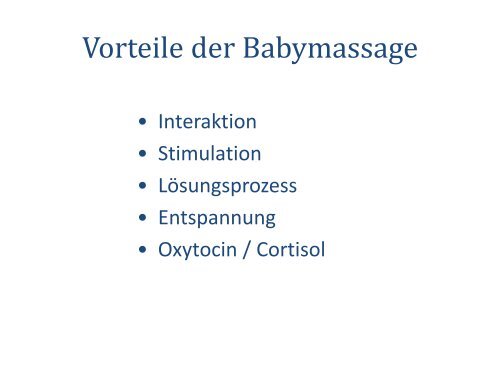 Kurspraxis am Beispiel Babymassage - BFG