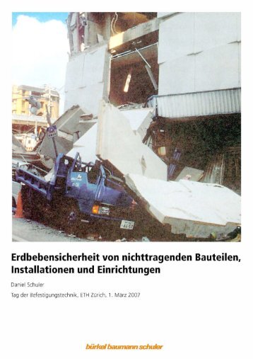 Erdbebensicherheit von nichttragenden Bauteilen, Installationen ...