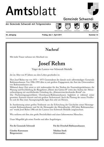 Josef Rehm - Schwendi