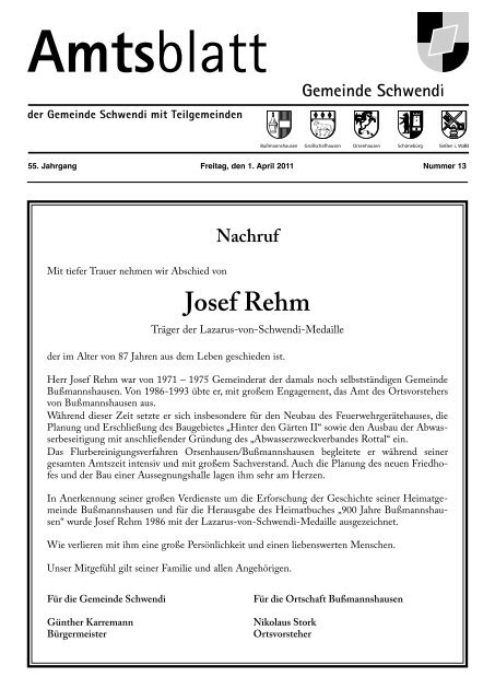 Josef Rehm - Schwendi