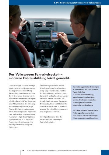 Das Volkswagen Fahrschulcockpit – moderne Fahrausbildung leicht ...