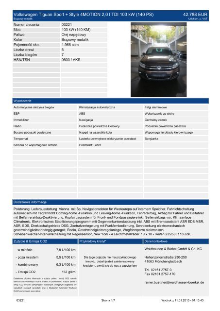 Volkswagen Tiguan Sport + Style 4MOTION 2,0 l TDI 103 kW (140 PS)
