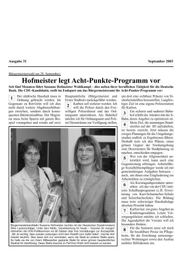 Ausgabe 31 - September 2003 - Im Klartext - Die Zeitung des CDU ...