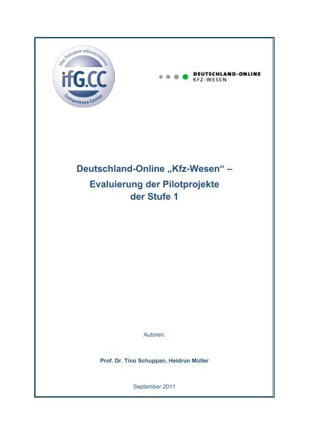 Deutschland-Online „Kfz-Wesen“ – Evaluierung der ... - IT Planungsrat
