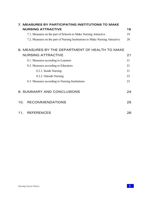 Career Choices in Relation to Nursing - Health Systems Trust