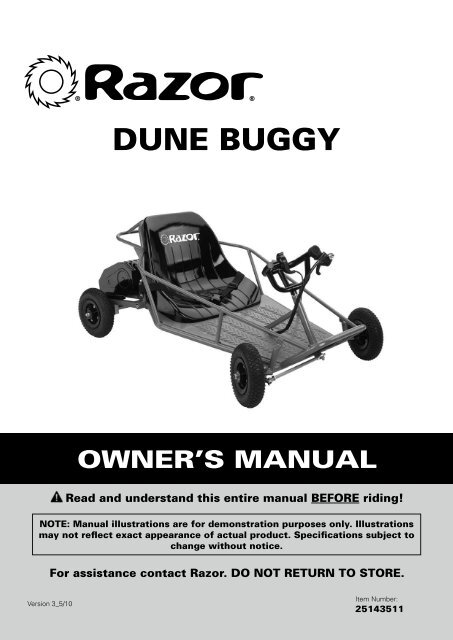 razor dune buggy manual
