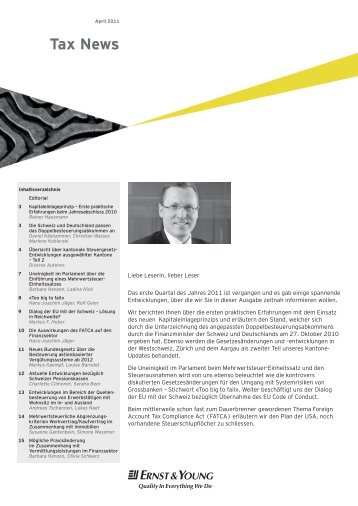 Tax News – April 2011 - Home - Ernst & Young - Schweiz