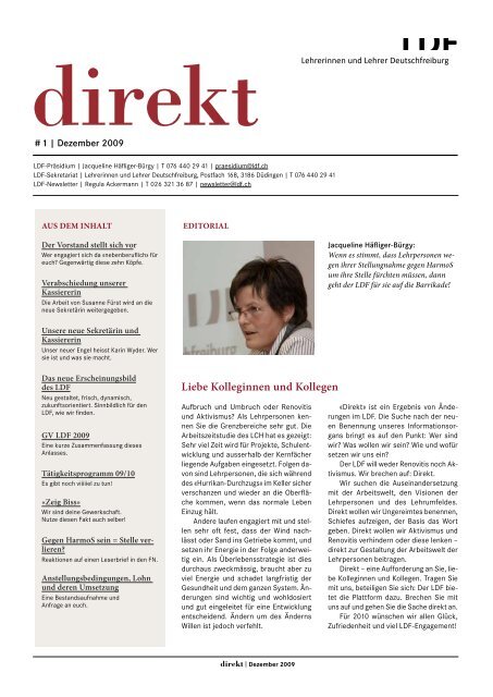 direkt 1, Dezember 09 (pdf, 504 kB) - Lehrerinnen und Lehrer ...