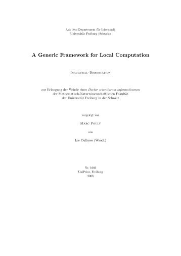 A Generic Framework for Local Computation - eThesis