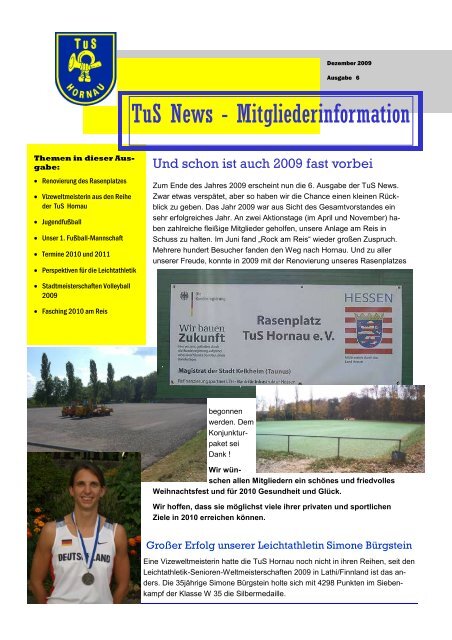 TuS News Nr. 6 Dezember 2009 - TuS Hornau