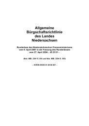 Allgemeine Bürgschaftsrichtlinie des Landes Niedersachsen - Wigos