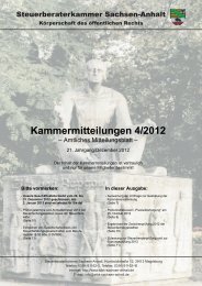 Kammermitteilungen 4/2012 - Steuerberaterkammer Sachsen-Anhalt