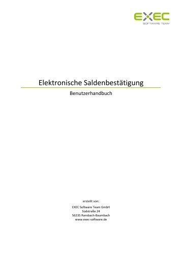 Elektronische Saldenbestätigung - EXEC Software Team GmbH