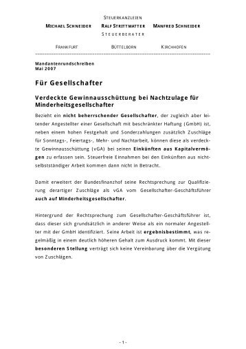 Für Gesellschafter-Geschäftsführer - Schneider - Strittmatter ...