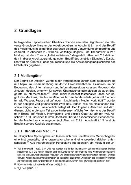 Individualisierung und mobile Dienste am Beispiel der Medienbranche