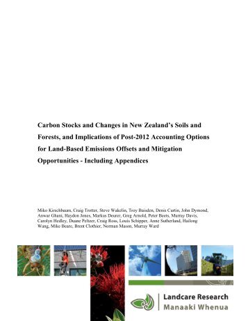 Carbon Stocks and Changes in New Zealand's Soils and Forests ...