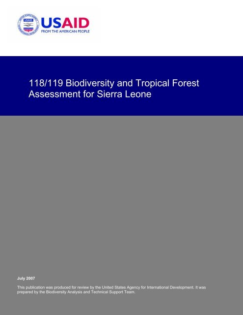 118/119 Biodiversity and Tropical Forest Assessment for Sierra Leone