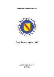 Sportlerehrungen 2008 - Badischer Radsportverband