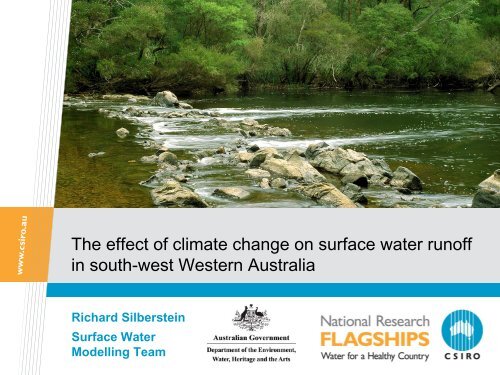 The effect of climate change on surface water - CSIRO Land and Water