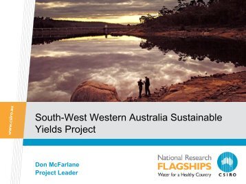 South-west Western Australia Sustainable Yields Project, Water