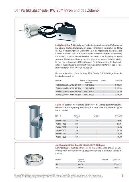 Komponenten für die Abgas- und Heizungstechnik - Kutzner+Weber