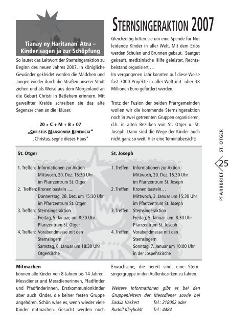 Pfarrbrief St. Otger Weihnachten 2006