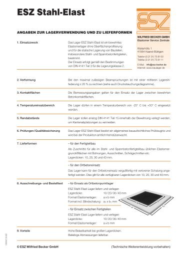 ESZ Stahl-Elast - ESZ Wilfried Becker GmbH