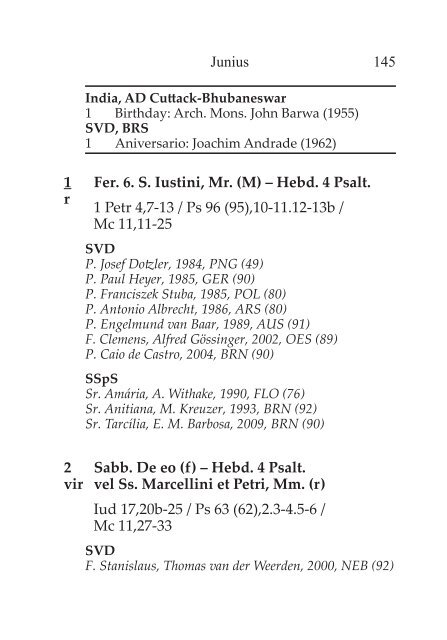 ORDO DIVINI OFFICII - Congregación del Verbo Divino