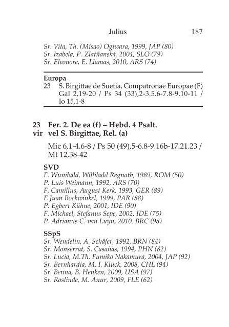 ORDO DIVINI OFFICII - Congregación del Verbo Divino