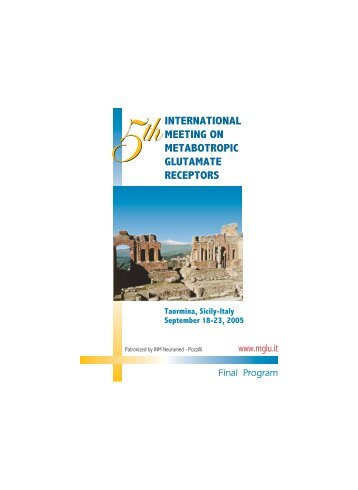 8th International Meeting on Metabotropic Glutamate Receptors