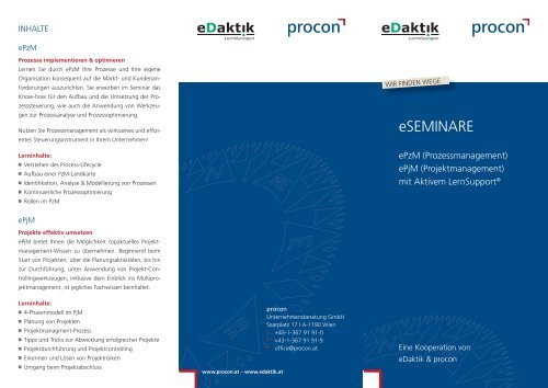 eSeminare - Procon Unternehmensberatung GmbH