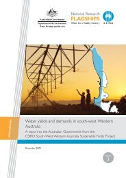 Water yields and demands in south-west Western Australia