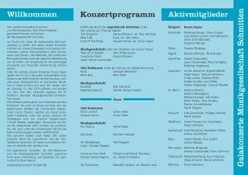 Konzert Samstag, 3. Teil - Musikgesellschaft Schmitten