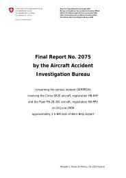 Final Report No. 2075 by the Aircraft Accident ... - BFU - admin.ch